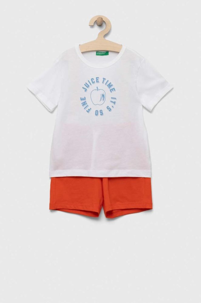 Дитячий бавовняний комплект United Colors of Benetton колір червоний