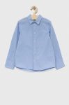 Дитяча бавовняна сорочка United Colors of Benetton колір блакитний (3166640)
