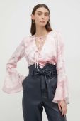 Блузка Guess жіноча колір рожевий візерунок (2919641)