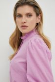 Сорочка BOSS жіноча колір рожевий regular зі стійкою