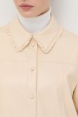 Сорочка BOSS жіноча колір бежевий regular класичний комір (2905776)