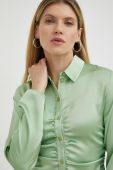Сорочка Samsoe Samsoe жіноча колір зелений slim класичний комір