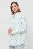 Сорочка Notes du Nord Francesca жіноча колір білий relaxed класичний комір