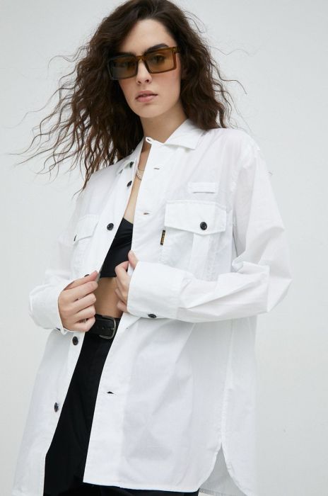 Бавовняна сорочка G-Star Raw жіноча колір білий regular класичний комір