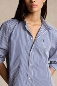 Бавовняна сорочка Polo Ralph Lauren жіноча relaxed класичний комір колір блакитний (2951065)