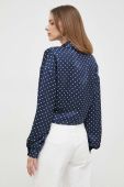 Сорочка Guess жіноча колір синій relaxed класичний комір