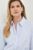 Сорочка Guess жіноча regular класичний комір колір блакитний (3211348)