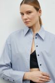 Бавовняна сорочка Herskind жіноча regular класичний комір колір блакитний