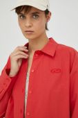 Бавовняна сорочка R?sum? жіноча колір червоний relaxed класичний комір