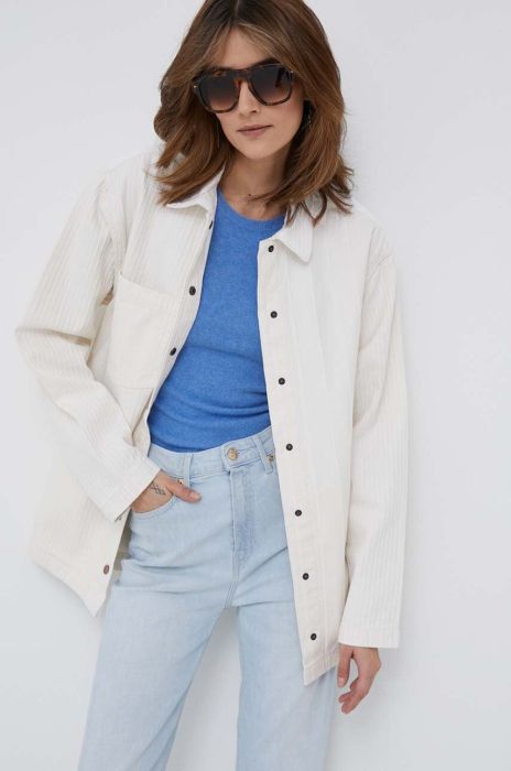 Бавовняна сорочка Pepe Jeans River Stripe жіноча колір білий relaxed класичний комір