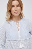 Бавовняна блузка Pepe Jeans Ella жіноча в смужку колір блакитний