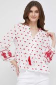 Блузка Pepe Jeans Bianca жіноча колір білий візерунок