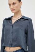 Сорочка American Vintage жіноча regular класичний комір колір темно-синій