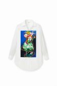 Бавовняна сорочка Desigual жіноча колір білий relaxed класичний комір (2939869)