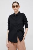 Бавовняна сорочка United Colors of Benetton жіноча колір чорний regular класичний комір