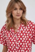 Бавовняна сорочка United Colors of Benetton жіноча колір червоний regular класичний комір