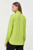 Сорочка з домішкою шовку Pinko колір зелений regular класичний комір