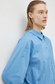 Бавовняна сорочка Herskind Henriette жіноча relaxed класичний комір колір блакитний