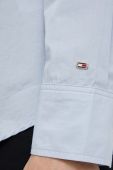 Бавовняна сорочка Tommy Hilfiger жіноча regular класичний комір колір блакитний (3000103)