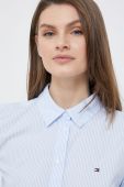 Бавовняна сорочка Tommy Hilfiger жіноча regular класичний комір колір блакитний (3170142)