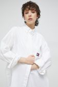 Бавовняна сорочка Tommy Jeans жіноча колір білий relaxed класичний комір (3000109)