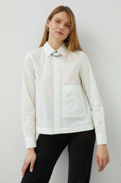 Бавовняна сорочка G-Star Raw жіноча колір зелений regular класичний комір