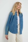Джинсова сорочка G-Star Raw жіноча regular класичний комір колір блакитний