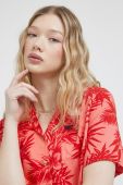 Сорочка Superdry жіноча колір червоний regular класичний комір