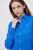 Сорочка з льону Polo Ralph Lauren regular класичний комір колір блакитний