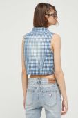 Сорочка Guess Originals жіноча regular класичний комір колір блакитний