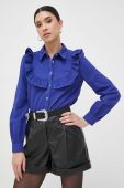 Бавовняна сорочка Morgan жіноча колір фіолетовий regular класичний комір