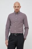 Бавовняна сорочка Tommy Hilfiger чоловіча колір бордовий regular комір button-down (2965011)
