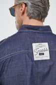 Бавовняна сорочка Guess чоловіча колір синій regular класичний комір