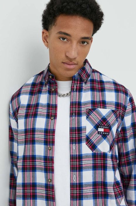 Сорочка Tommy Jeans чоловіча relaxed комір button-down колір барвистий