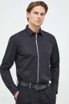 Сорочка BOSS чоловіча колір чорний slim класичний комір (2909039)