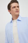 Бавовняна сорочка BOSS чоловіча regular класичний комір колір блакитний (2882729)