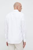 Сорочка з домішкою льону Paul&Shark колір білий regular комір button-down