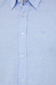 Сорочка з домішкою льону Paul&Shark regular комір button-down колір блакитний