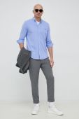 Бавовняна сорочка Polo Ralph Lauren чоловіча regular комір button-down колір блакитний (2946385)