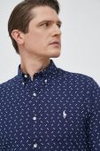 Сорочка Polo Ralph Lauren чоловіча колір синій slim комір button-down (2943139)