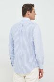 Бавовняна сорочка Polo Ralph Lauren чоловіча regular комір button-down колір блакитний (2850872)