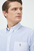 Бавовняна сорочка Polo Ralph Lauren чоловіча regular комір button-down колір блакитний (2850872)