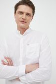 Сорочка з льону Pepe Jeans колір білий regular зі стійкою
