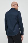 Бавовняна сорочка Armani Exchange чоловіча колір синій regular класичний комір