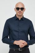 Бавовняна сорочка Armani Exchange чоловіча колір синій regular класичний комір