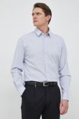 Бавовняна сорочка Trussardi чоловіча regular класичний комір колір блакитний