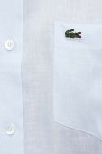 Сорочка з льону Lacoste regular комір button-down колір блакитний (3022380)