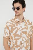 Сорочка Guess чоловіча колір бежевий regular класичний комір