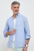 Сорочка з льону Tommy Hilfiger regular комір button-down колір блакитний (3027759)