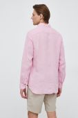 Сорочка з льону Tommy Hilfiger колір рожевий regular комір button-down (3027742)